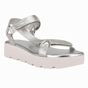 Nine West Bringly Flat Sandals - Silver - Ireland (AC0357492)